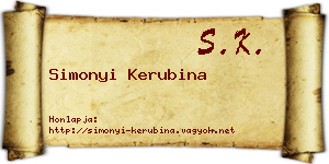 Simonyi Kerubina névjegykártya
